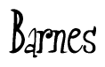 The image is a stylized text or script that reads 'Barnes' in a cursive or calligraphic font.