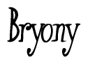 The image is a stylized text or script that reads 'Bryony' in a cursive or calligraphic font.