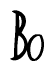 The image is of the word Bo stylized in a cursive script.