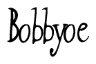 The image is of the word Bobbyoe stylized in a cursive script.