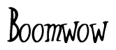 The image is a stylized text or script that reads 'Boomwow' in a cursive or calligraphic font.