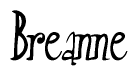 The image is a stylized text or script that reads 'Breanne' in a cursive or calligraphic font.