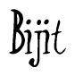 The image is of the word Bijit stylized in a cursive script.