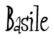 The image is of the word Basile stylized in a cursive script.