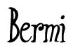 The image contains the word 'Bermi' written in a cursive, stylized font.