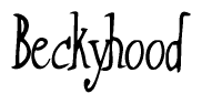 The image contains the word 'Beckyhood' written in a cursive, stylized font.