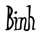 The image is of the word Binh stylized in a cursive script.