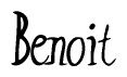 The image is of the word Benoit stylized in a cursive script.
