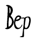 The image is a stylized text or script that reads 'Bep' in a cursive or calligraphic font.