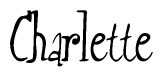 The image is of the word Charlette stylized in a cursive script.