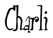 The image is of the word Charli stylized in a cursive script.