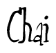 The image is of the word Chai stylized in a cursive script.