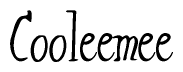 The image is of the word Cooleemee stylized in a cursive script.
