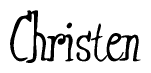 The image contains the word 'Christen' written in a cursive, stylized font.