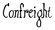 The image contains the word 'Confreight' written in a cursive, stylized font.