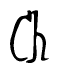 The image is a stylized text or script that reads 'Ch' in a cursive or calligraphic font.