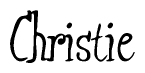   The image is of the word Christie stylized in a cursive script. 