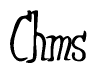 The image is a stylized text or script that reads 'Chms' in a cursive or calligraphic font.