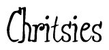 The image contains the word 'Chritsies' written in a cursive, stylized font.