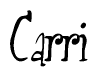 The image contains the word 'Carri' written in a cursive, stylized font.