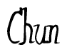 The image is of the word Chun stylized in a cursive script.