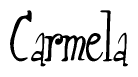 The image is a stylized text or script that reads 'Carmela' in a cursive or calligraphic font.