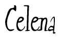 The image is of the word Celena stylized in a cursive script.