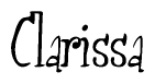 The image is of the word Clarissa stylized in a cursive script.