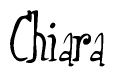 The image contains the word 'Chiara' written in a cursive, stylized font.