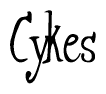 The image is a stylized text or script that reads 'Cykes' in a cursive or calligraphic font.