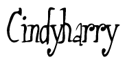 The image is of the word Cindyharry stylized in a cursive script.