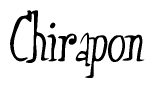 The image is of the word Chirapon stylized in a cursive script.