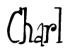 The image contains the word 'Charl' written in a cursive, stylized font.