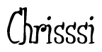 The image contains the word 'Chrisssi' written in a cursive, stylized font.