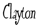 The image is of the word Clayton stylized in a cursive script.