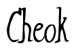 The image is of the word Cheok stylized in a cursive script.