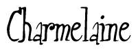 The image contains the word 'Charmelaine' written in a cursive, stylized font.