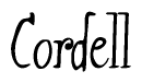 The image contains the word 'Cordell' written in a cursive, stylized font.