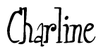 The image is a stylized text or script that reads 'Charline' in a cursive or calligraphic font.