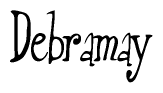 The image is of the word Debramay stylized in a cursive script.