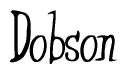 The image contains the word 'Dobson' written in a cursive, stylized font.