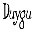 The image is of the word Duygu stylized in a cursive script.