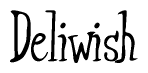 The image is a stylized text or script that reads 'Deliwish' in a cursive or calligraphic font.