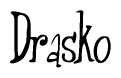 The image is a stylized text or script that reads 'Drasko' in a cursive or calligraphic font.