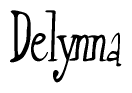 The image contains the word 'Delynna' written in a cursive, stylized font.