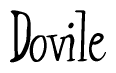 The image contains the word 'Dovile' written in a cursive, stylized font.