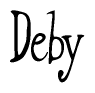 The image contains the word 'Deby' written in a cursive, stylized font.