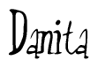 The image contains the word 'Danita' written in a cursive, stylized font.