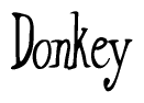 The image is a stylized text or script that reads 'Donkey' in a cursive or calligraphic font.