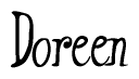 The image contains the word 'Doreen' written in a cursive, stylized font.